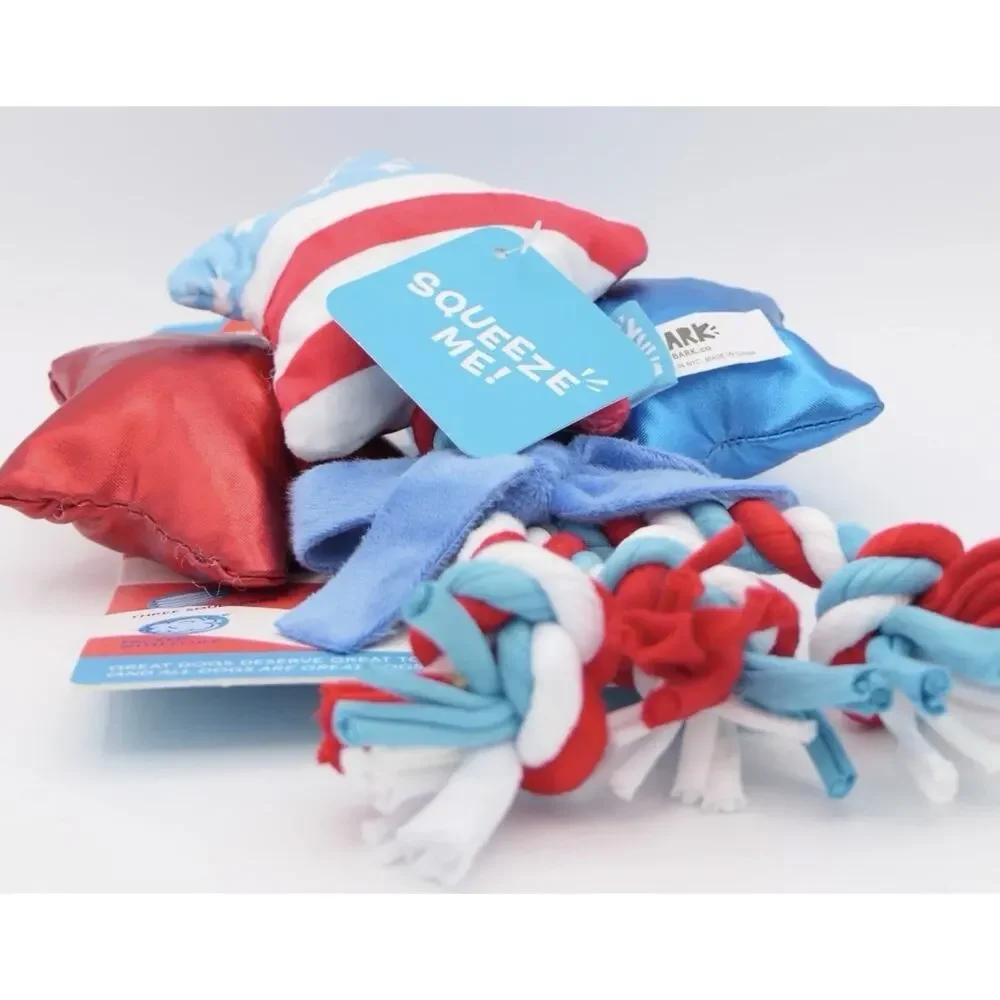 BARK Yankee Doodle Dogs Star-Spangled Squeaks Dog Toy 8